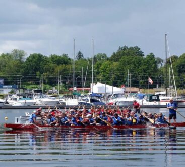 Dragon Boat Festival competitors prepare for the race in Belleville, Ont. Belleville Dragon Boat Club photo